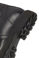 Men's Black Lace-Up Zipper Leather Casual Boot | Derimod