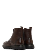 Men's Brown Zipper Leather Boot | Derimod