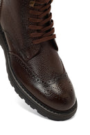Men's Brown Zipper Leather Boot | Derimod