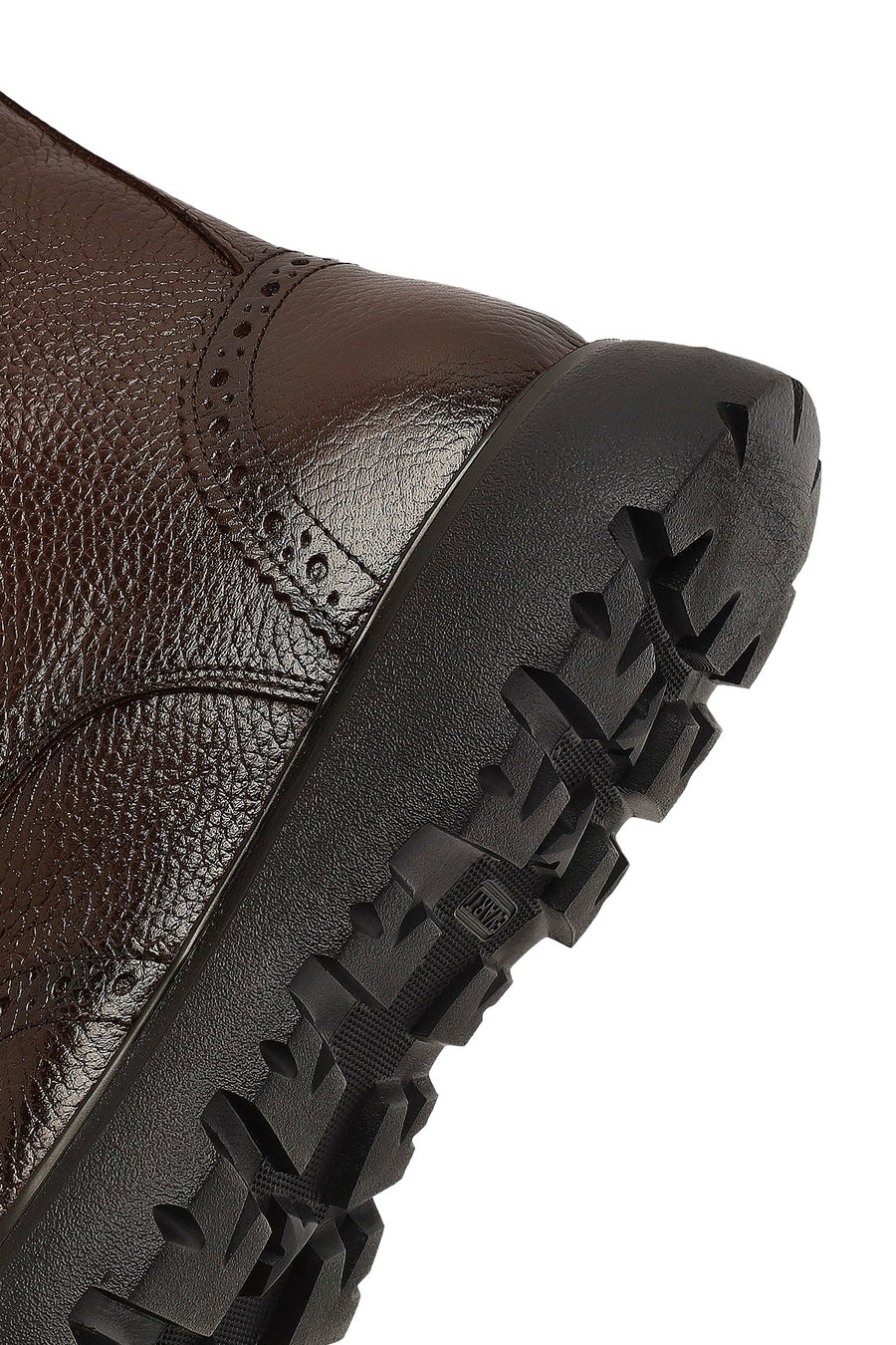 Men's Brown Zipper Leather Boot