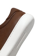 Erkek Taba Bağcıklı Kalın Tabanlı Deri Sneaker | Derimod