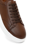 Erkek Taba Bağcıklı Kalın Tabanlı Deri Sneaker | Derimod