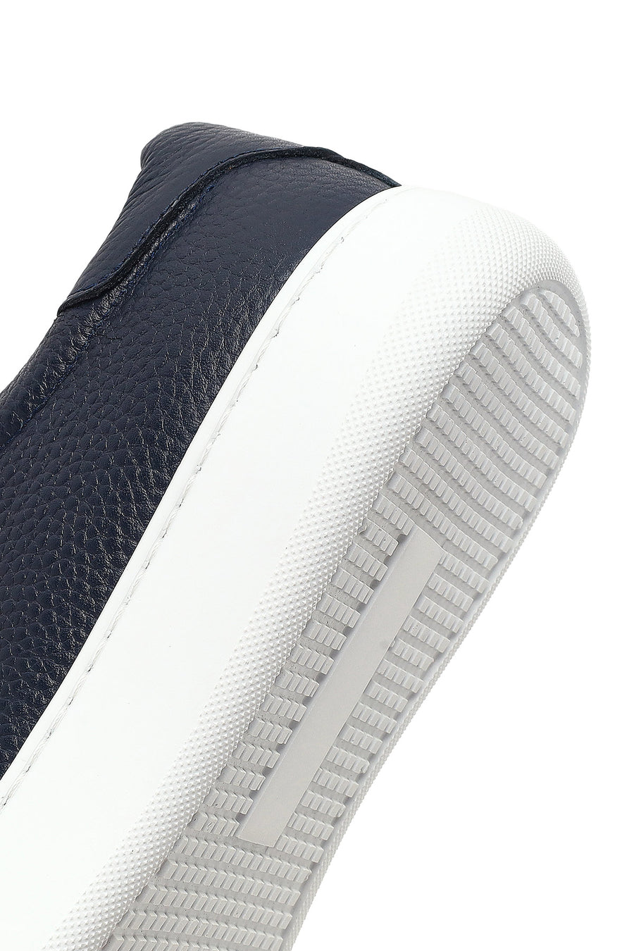 Men's Navy Blue Lace-Up Thick Sole Leather Sneaker