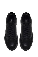 Erkek Siyah Bağcıklı Kalın Tabanlı Deri Sneaker | Derimod
