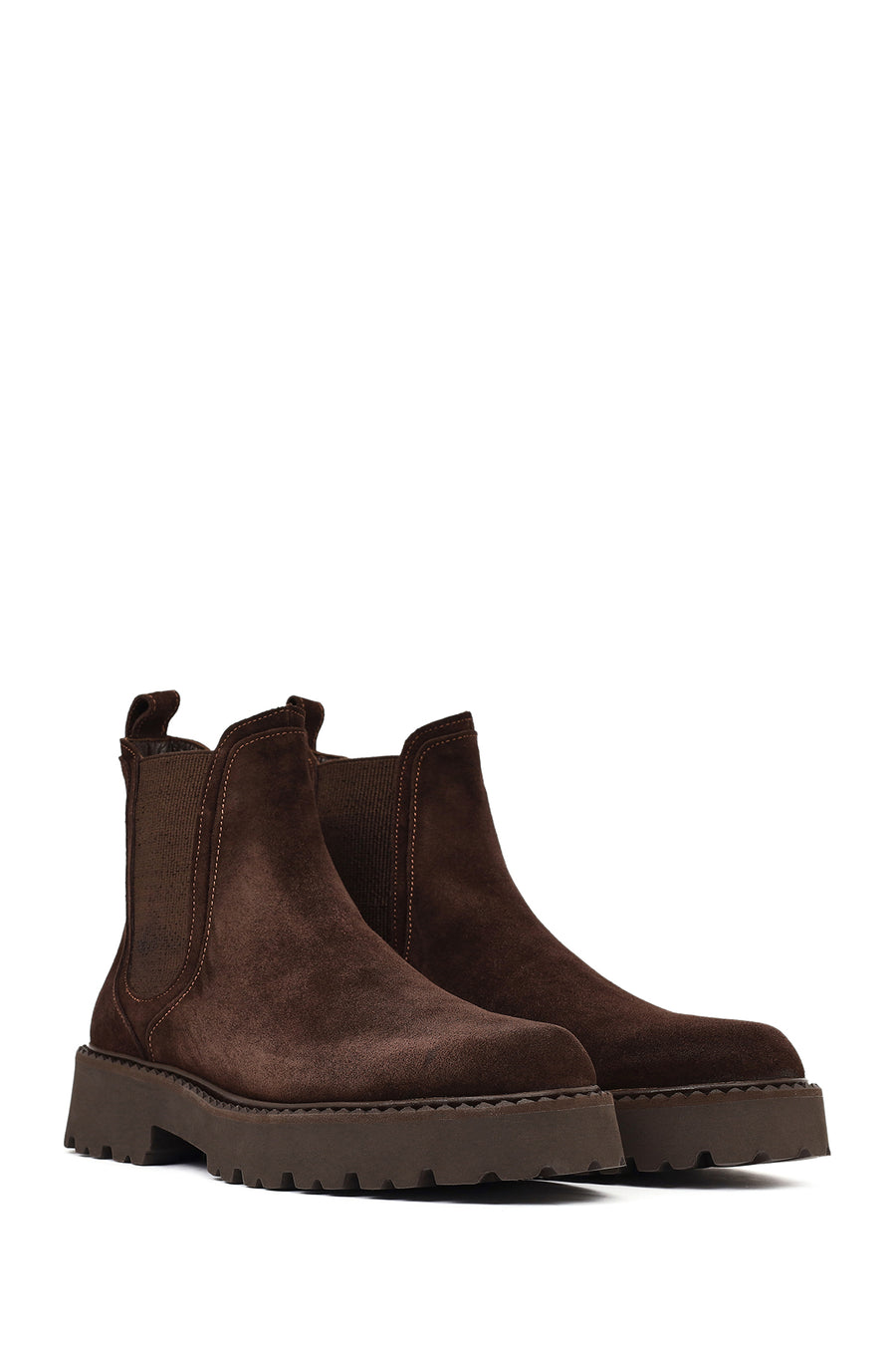 Men's Brown Suede Leather Chelsea Boots