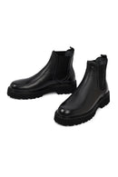 Men's Black Thick-Soled Leather Chelsea Boot | Derimod