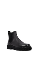 Men's Black Thick-Soled Leather Chelsea Boot | Derimod
