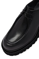 Erkek Siyah Bağcıklı Kalın Tabanlı Deri Casual Ayakkabı | Derimod