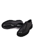 Erkek Siyah Bağcıklı Kalın Tabanlı Deri Casual Ayakkabı | Derimod