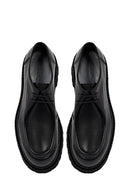 Erkek Siyah Bağcıklı Kalın Tabanlı Deri Casual Ayakkabı | Derimod