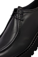 Erkek Siyah Bağcıklı Kalın Tabanlı Deri Casual Ayakkabı | Derimod