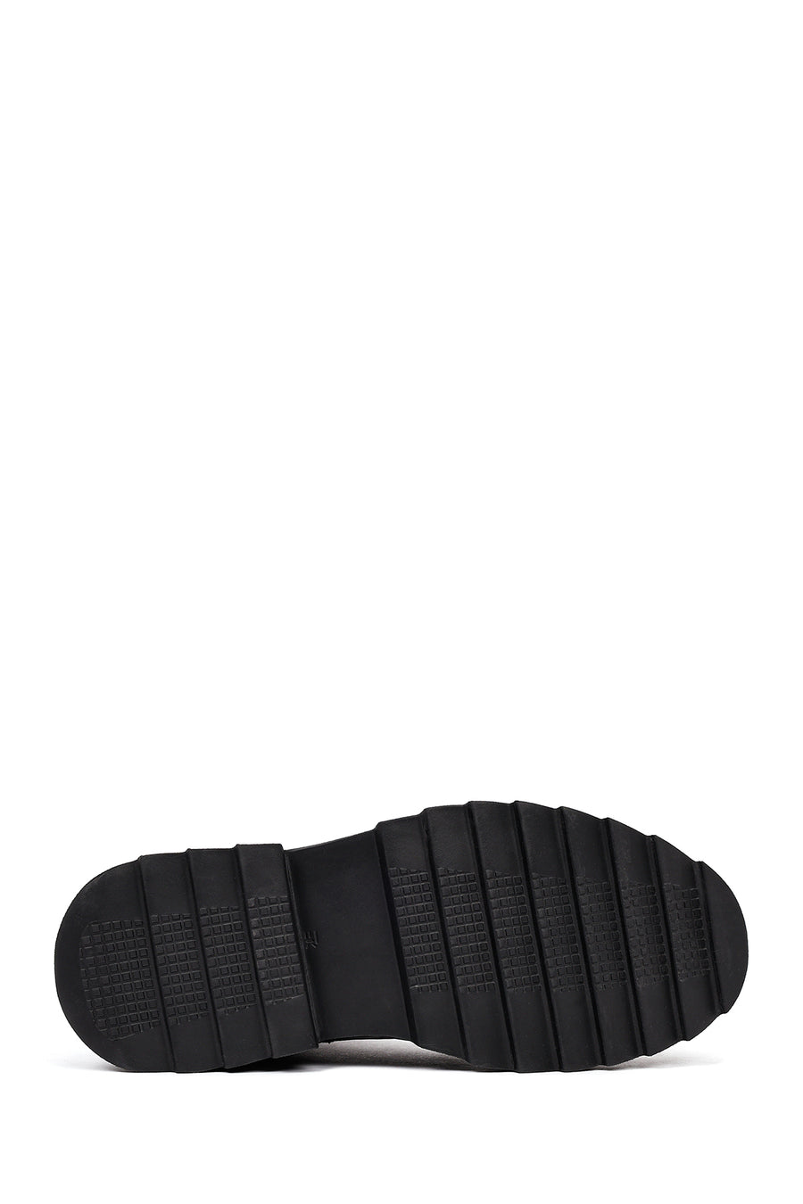 Men's Black Zippered Thick-Soled Leather Boot