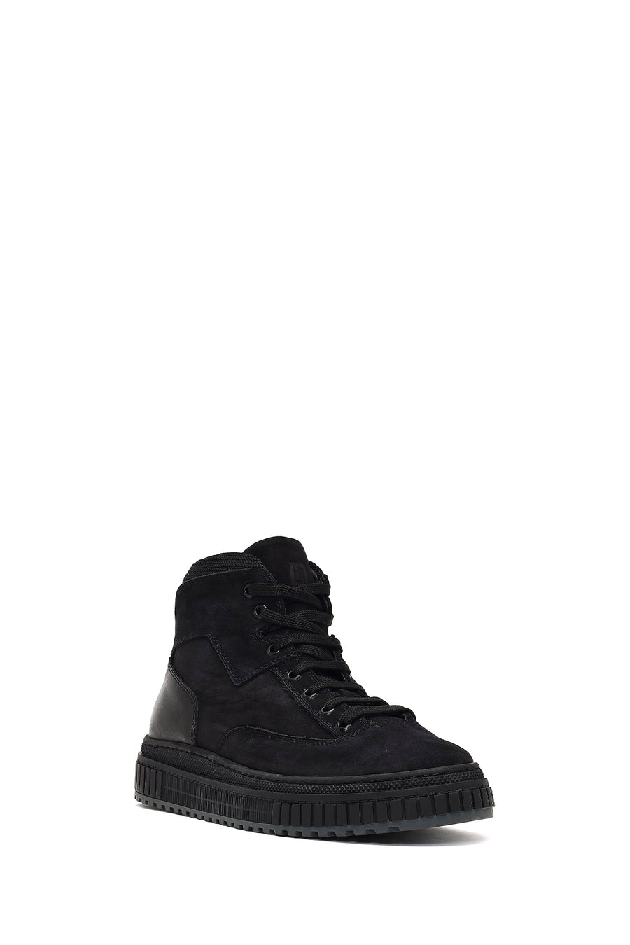 Men's Black Lace-up Nubuck Leather Sports Boots