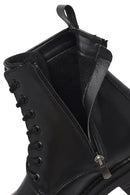 Woman Black Zippered Combat Boots | Derimod