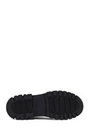 Woman Black Zippered Combat Boots | Derimod