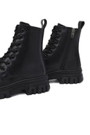 Woman Black Zippered Combat Boots | Derimod