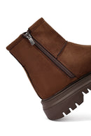 Kadın Kahverengi Fermuarlı Süet Bot | Derimod