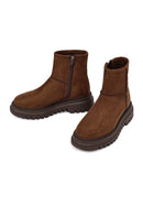 Kadın Kahverengi Fermuarlı Süet Bot | Derimod