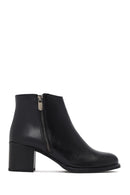 Woman Black Zippered Thick Heel Boots | Derimod