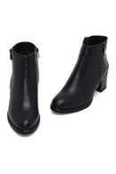 Woman Black Zippered Thick Heel Boots | Derimod