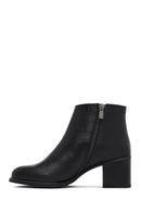 Woman Black Zippered Thick Heel Boots | Derimod