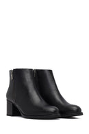 Woman Black Zippered Thick Heel Boots | Derimod
