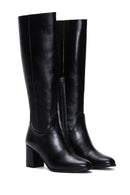 Woman Black Zippered Thick Heeled Boots | Derimod
