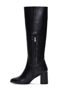 Woman Black Zippered Thick Heeled Boots | Derimod