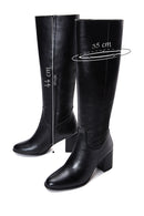 Woman Black Zippered Thick Heeled Boots | Derimod