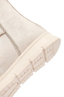 Kadın Bej Fermuarlı Süet Teddy Bot | Derimod