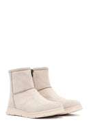 Kadın Bej Fermuarlı Süet Teddy Bot | Derimod