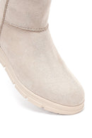 Kadın Bej Fermuarlı Süet Teddy Bot | Derimod