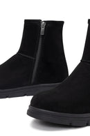 Kadın Siyah Fermuarlı Süet Teddy Bot | Derimod