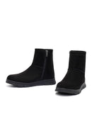 Kadın Siyah Fermuarlı Süet Teddy Bot | Derimod