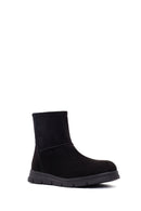 Kadın Siyah Fermuarlı Süet Teddy Bot | Derimod