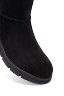 Kadın Siyah Fermuarlı Süet Teddy Bot | Derimod