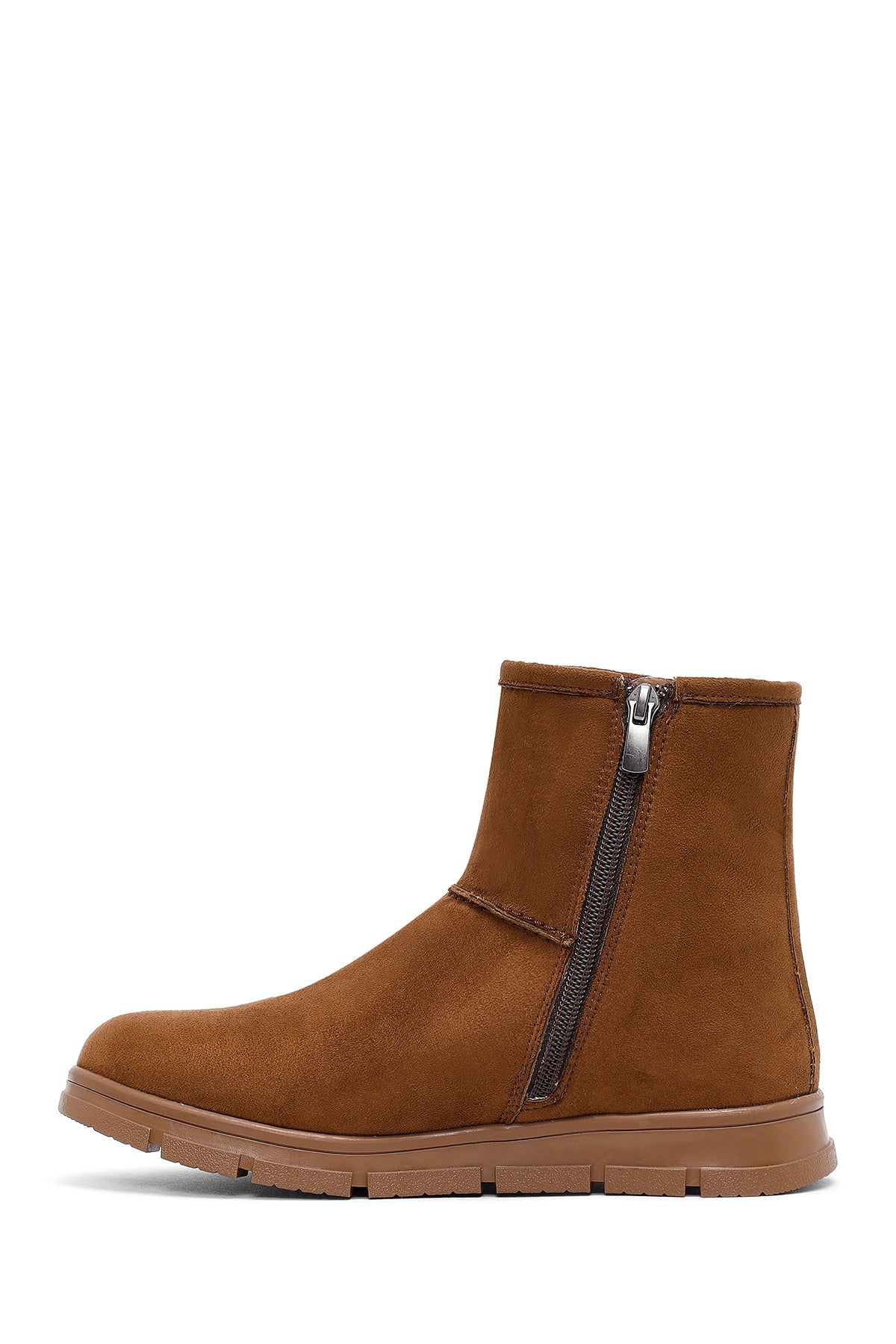 Kadın Taba Fermuarlı Süet Teddy Bot