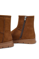 Kadın Taba Fermuarlı Süet Teddy Bot | Derimod