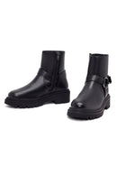 Kadın Siyah Fermuarlı Kalın Tabanlı Bot | Derimod