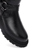 Kadın Siyah Fermuarlı Kalın Tabanlı Bot | Derimod
