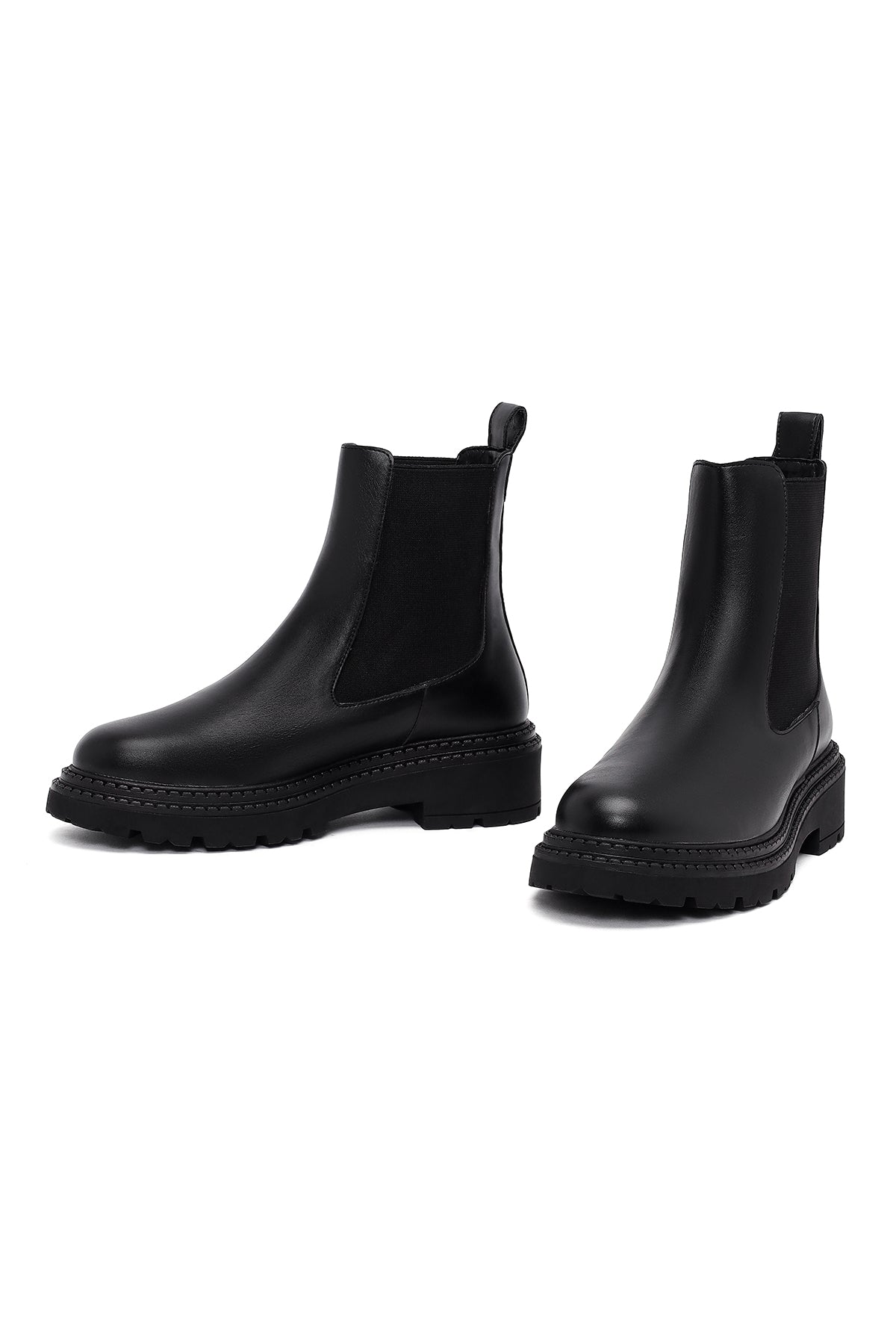 Kadın Siyah Kalın Tabanlı Chelsea Bot