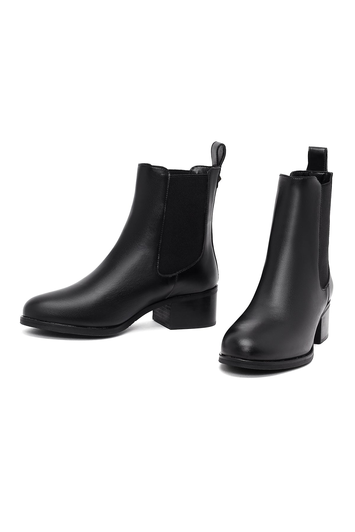 Kadın Siyah Kalın Topuklu Chelsea Bot