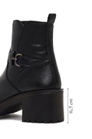 Kadın Siyah Fermuarlı Kalın Topuklu Bot | Derimod