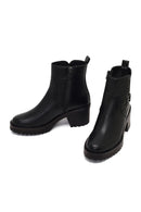 Kadın Siyah Fermuarlı Kalın Topuklu Bot | Derimod