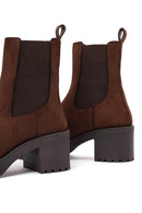 Kadın Kahverengi Kalın Topuklu Süet Chelsea Bot | Derimod