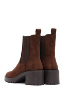 Kadın Kahverengi Kalın Topuklu Süet Chelsea Bot | Derimod