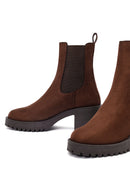 Kadın Kahverengi Kalın Topuklu Süet Chelsea Bot | Derimod