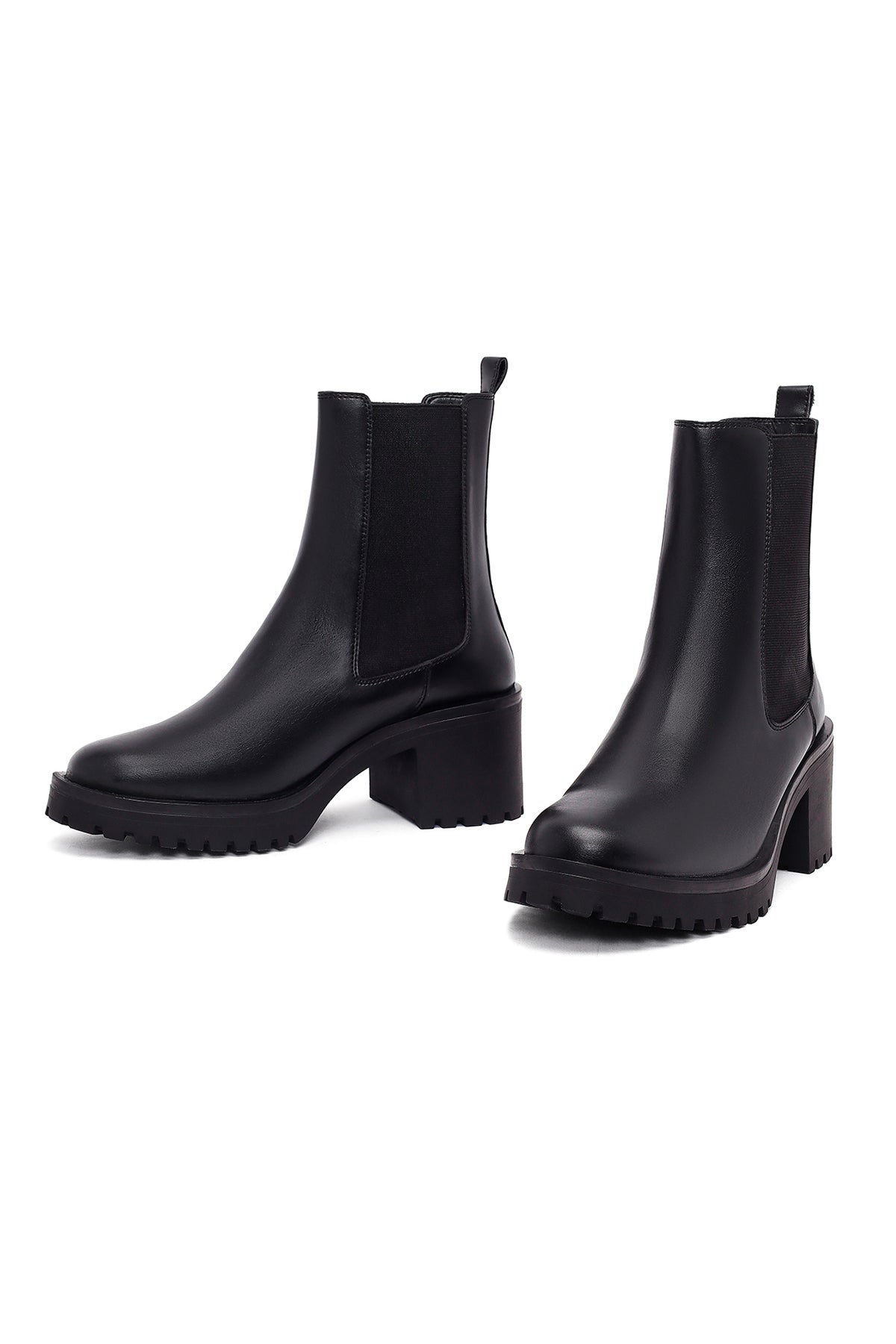 Kadın Siyah Kalın Topuklu Chelsea Bot