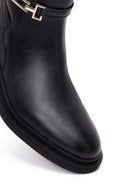 Women's Black Zippered Boot | Derimod