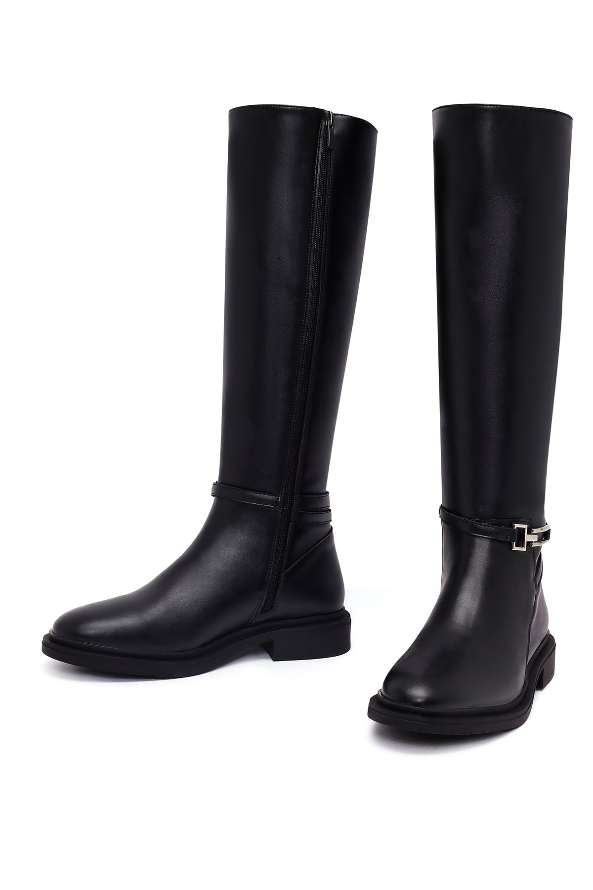 Kadın Siyah Fermuarlı Çizme